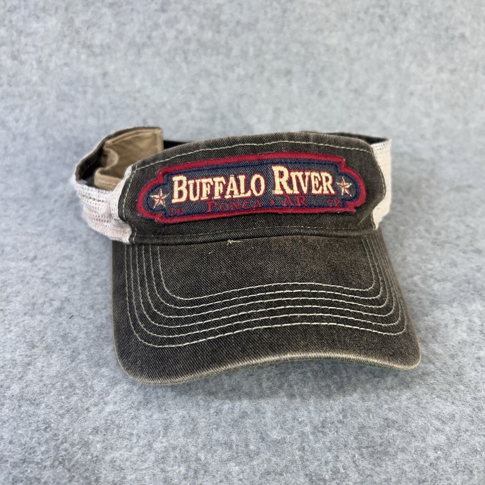 Buffalo River Ponca AR 1972 Patch Visor Hat Legacy Distressed Mesh Adjustable